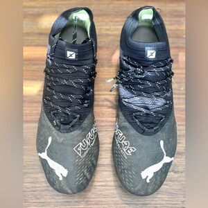 PUMA FUTURE 1.3 FG/AG Soccer Cleat Black/White/Fizzy Light Men US 9